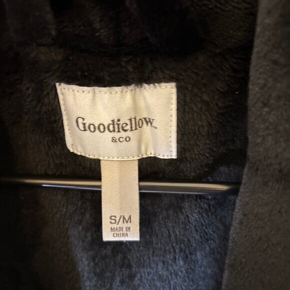 Goodfellow & Co. EUC Men's Plush Black Bathrobe Size S/M - Picture 2 of 5